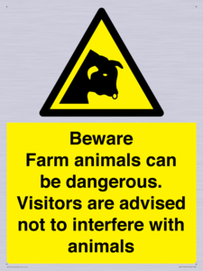 Beware Farm animals can be dangerous. Visitors are advised not to interfere with animals